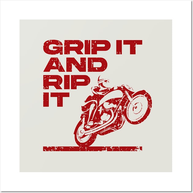 Grip it and Rip it red print Wall Art by retropetrol